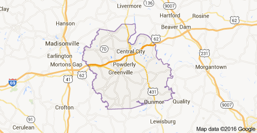 Map of Muhlenberg County