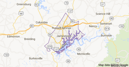 Map of Russell County Kentucky